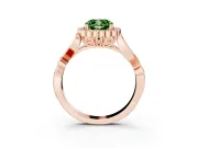 Cushion Cut Leaf Halo Engagement Ring Setting for a Fancy Green Lab-Grown Diamond | Rose Gold