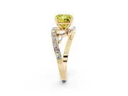 Princess Cut Bypass Engagement Ring Setting for a Fancy Yellow Lab-Grown Diamond | Yellow Gold