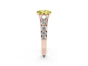 Oval Graduated Side Stone Engagement Ring Setting for a Fancy Yellow Lab-Grown Diamond | Flat Top Band | Rose Gold