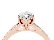 Marquise Pave Solitaire Engagement Ring Setting | Sweeping Shoulders | Rose Gold