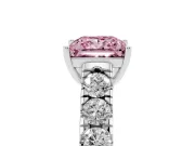 Princess Cut Engagement Ring Setting for a Fancy Pink Lab-Grown Diamond | Sterling Silver - Design NV-24643