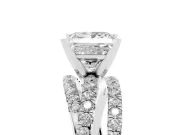 Princess Cut Diamond Solitaire Twist Band Ring Set in Silver with Pavé Setting and Prong Head