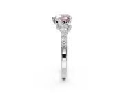 Heart-Shaped Pavé Solitaire Engagement Ring Setting for a Fancy Pink Lab-Grown Diamond | Crossover Gallery | Platinum