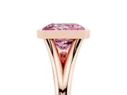 Radiant Cut Bezel Engagement Ring Setting for a Fancy Pink Lab-Grown Diamond | Rose Gold
