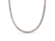 Round Lab-Grown Diamond Single Row Tennis Necklace | Prong Set | Rose Gold