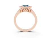 Heart-Shaped Milgrain Halo Engagement Ring Setting for a Fancy Blue Lab-Grown Diamond | Rose Gold