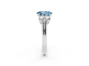 Oval Side Stone Engagement Ring Setting for a Fancy Blue Lab-Grown Diamond | Platinum