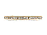 Round Lab-Grown Diamond Vintage Milgrain Tennis Bracelet | Paired Stones | Yellow Gold