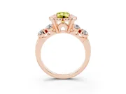 Emerald Cut Floral Engagement Ring Setting for a Fancy Yellow Lab-Grown Diamond | Petal Frame | Rose Gold