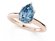 Pear-Shaped Cathedral Engagement Ring Setting for a Fancy Blue Lab-Grown Diamond | Rose Gold