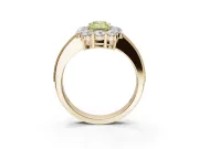 Emerald Cut Vintage Halo Engagement Ring Setting for a Fancy Yellow Lab-Grown Diamond | Yellow Gold