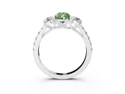 Pear-Shaped Engagement Ring Setting for a Fancy Green Lab-Grown Diamond | Three Stone | Sterling Silver