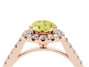 Pear-Shaped Halo Engagement Ring Setting for a Fancy Yellow Lab-Grown Diamond | Pave Shoulders | Rose Gold