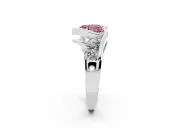 Heart-Shaped Engagement Ring Setting for a Fancy Pink Lab-Grown Diamond | Bezel | Sterling Silver
