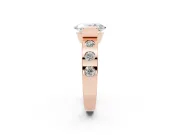 Oval Tension Style Engagement Ring Setting | Flush Set Accents | Rose Gold