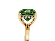 Princess Cut Engagement Ring Setting for a Fancy Green Lab-Grown Diamond | Hidden Halo | Yellow Gold