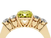 Radiant Cut 5 Stone Engagement Ring Setting for a Fancy Yellow Lab-Grown Diamond | Yellow Gold