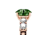 Round Five Stone Engagement Ring Setting for a Fancy Green Lab-Grown Diamond | Rose Gold