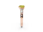 Heart-Shaped Five Stone Engagement Ring Setting for a Fancy Yellow Lab-Grown Diamond | Rose Gold