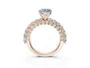 Heart-Shaped Shared Prong Engagement Ring Setting for a Fancy Blue Lab-Grown Diamond | Rose Gold