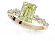 Emerald Cut Graduated Solitaire Engagement Ring Setting for a Fancy Yellow Lab-Grown Diamond | Yellow Gold