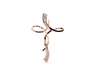 Round Lab-Grown Diamond Graduated Twist Cross Necklace | Infinity Loops | Rose Gold