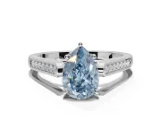 Pear-Shaped Engagement Ring Setting for a Fancy Blue Lab-Grown Diamond | White Gold - Design NV-24597