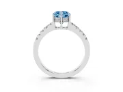 Cushion Cut Engagement Ring Setting for a Fancy Blue Lab-Grown Diamond | White Gold - Design NV-24649