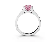 Cushion Cut Half Bezel Engagement Ring Setting for a Fancy Pink Lab-Grown Diamond | Sterling Silver