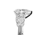 Pear-Shaped Three-Stone Engagement Ring Setting | Pear Side Stones | Sterling Silver