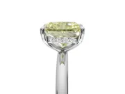 Radiant Cut Hidden Halo Ring Setting for a Fancy Yellow Lab-Grown Diamond | Platinum