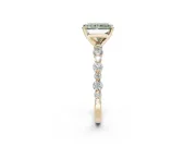 Radiant Cut Pavé Engagement Ring Setting for a Fancy Green Lab-Grown Diamond | Alternating Accents | Yellow Gold