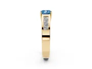 Cushion Cut Channel-Set Engagement Ring Setting for a Fancy Blue Lab-Grown Diamond | Yellow Gold