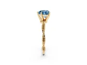Heart-Shaped Twisted Engagement Ring Setting for a Fancy Blue Lab-Grown Diamond | Beaded Twist | Yellow Gold