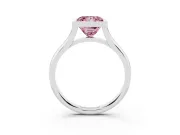 Princess Cut Bezel Engagement Ring Setting for a Fancy Pink Lab-Grown Diamond | White Gold
