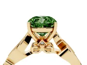 Cushion Cut Vine Engagement Ring Setting for a Fancy Green Lab-Grown Diamond | Yellow Gold