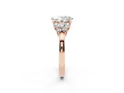 Oval Cut Diamond Solitaire Floral Ring Set in Rose gold with Marquise Petals and Prong Setting