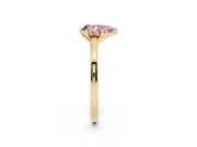 Fancy Pink Pear Cut Diamond Solitaire Engagement Ring Set in Yellow gold with Prong Setting on a Classic Band