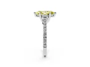 Marquise Hidden Halo Pave Engagement Ring Setting for a Fancy Yellow Lab-Grown Diamond | Claw Prongs | White Gold