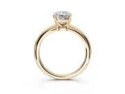 Radiant Cut Solitaire Engagement Ring Setting | Tapered Plain Band | Yellow Gold