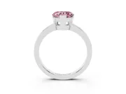 Fancy Pink Heart Cut Diamond Solitaire Ring Set in Platinum with Prong Head and Smooth Polished Band