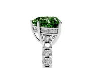 Heart-Shaped Hidden Halo Engagement Ring Setting for a Fancy Green Lab-Grown Diamond | Sterling Silver