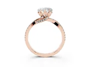 Heart-Shaped Twisted Split Shank Pave Engagement Ring Setting | Pave Gallery | Rose Gold