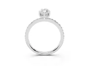 Marquise Cut Diamond Pavé Band Ring Set in White gold with Prong-Set Center Stone