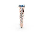 Heart-Shaped Graduated Engagement Ring Setting for a Fancy Blue Lab-Grown Diamond | Rose Gold