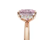 Radiant Cut Hidden Halo Ring Setting for a Fancy Pink Lab-Grown Diamond | Rose Gold