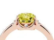 Radiant Cut Petal Halo Engagement Ring Setting for a Fancy Yellow Lab-Grown Diamond | Rose Gold