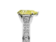 Pear-Shaped Graduated Pavé Engagement Ring Setting for a Fancy Yellow Lab-Grown Diamond | White Gold