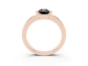 Emerald Cut Tension Style Engagement Ring Setting for a Black Center | Flush Set Accents | Rose Gold