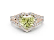 Heart-Shaped Halo Pavé Engagement Ring Setting for a Fancy Yellow Lab-Grown Diamond | Narrow Split Shank | Rose Gold